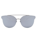 Cat Eye Flat Lens Metal Frame Sunglasses