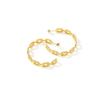 Gold Chain Hoop Earrings Minimalist