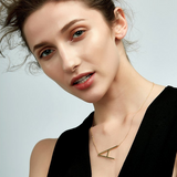 Large Initial Letter Necklace Gold Pendant Necklace model image | Posh Pick Me Ups
