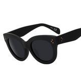 Two-Tone Gradient Rounded Cat-Eye Sunglasses