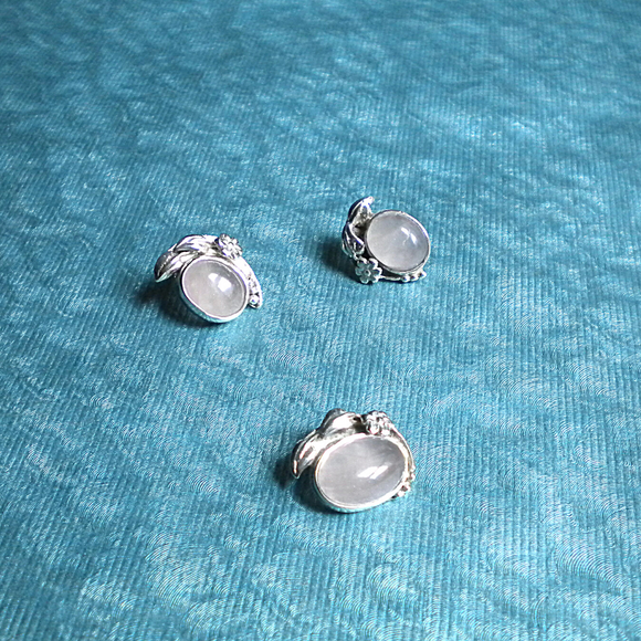 Rose Quartz Sterling Silver Earrings & Pendant