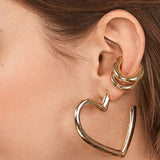 Ear Cuffs Gold Asymmetrical Earrings Set