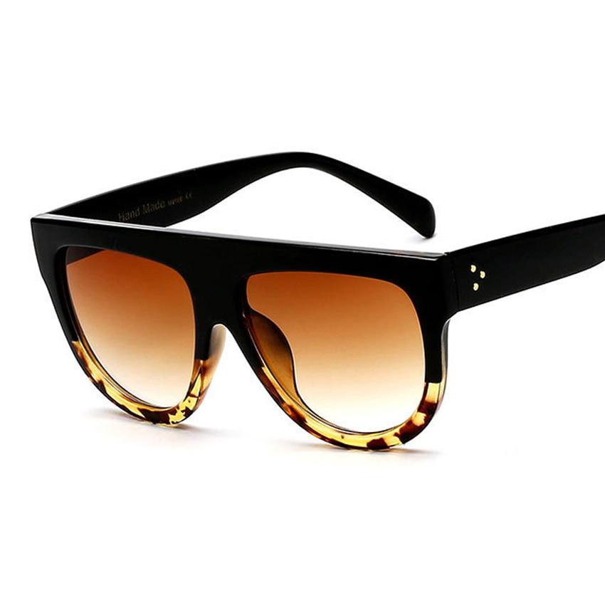 Aviator Acetate Flat Top Sunglasses Celine Style