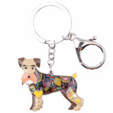 Schnauzer Terrier Dog Keychains Wristlets Accessories Brown | Posh Pick Me Ups
