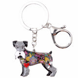Schnauzer Terrier Dog Keychains Wristlets Accessories Gray | Posh Pick Me Ups