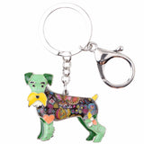 Schnauzer Terrier Dog Keychains Wristlets Accessories Green | Posh Pick Me Ups