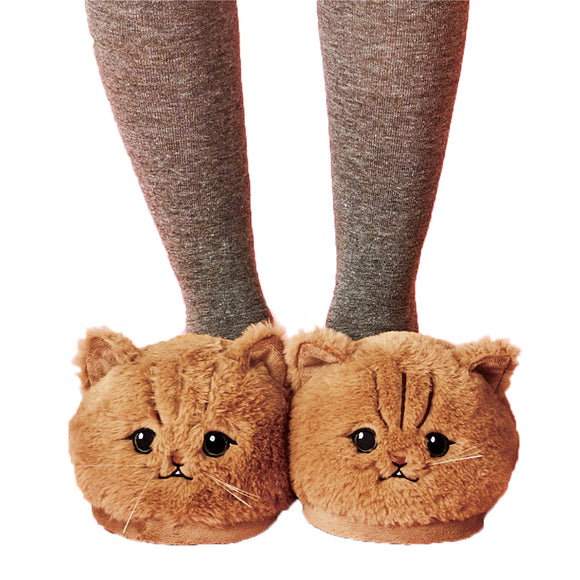 Slippers Cute Cat Slippers Plush Fuzzy Scuffs