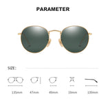 Round Polarized Sunglasses Metal Frames