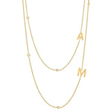 Initial Letter Necklace Gold