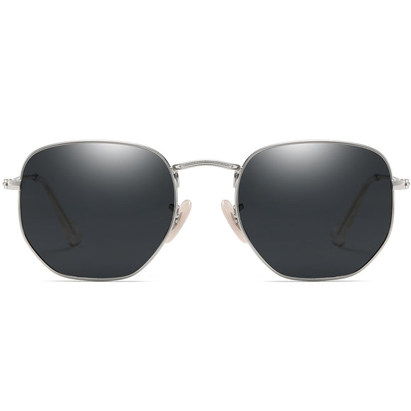 Hexagonal Flat Lenses Sunglasses Polarized Metal Frame