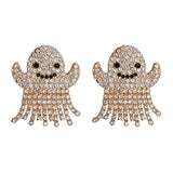 Ghost Pearl & Crystal Halloween Earrings