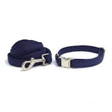 Navy Blue & White Polka Dots Dog Collar, Bowtie & Leash Sets Dogs & Cats