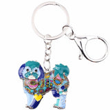 Shih Tzu Dog Keychain Wristlets Accessories Jewelry Blue | Posh Pick Me Ups