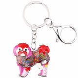 Shih Tzu Dog Keychain Wristlets Accessories Jewelry Red | Posh Pick Me Ups