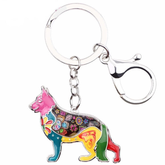 German Shepherd Dog Keychain Wristlets Accessories multicolor | Posh Pick Me Ups