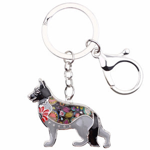 German Shepherd Dog Keychain Wristlets Accessories multicolor | Posh Pick Me Ups