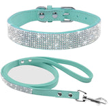 Rhinestone Bling Adjustable Collar & Leash Set for Dogs & Cats