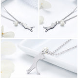 Playful Cat Pearl Necklace