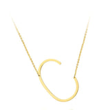 Large Initial Letter Necklace Gold C Initial Letter Pendant Necklace | Posh Pick Me Ups