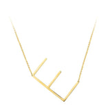 Large Initial Letter Necklace Gold E Letter Pendant Necklace | Posh Pick Me Ups