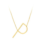 Large Initial Letter Necklace Gold P Initial Letter Pendant Necklace | Posh Pick Me Ups