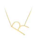 Large Initial Letter Necklace Gold R Initial Letter Pendant Necklace | Posh Pick Me Ups