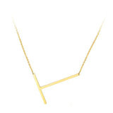 Large Initial Letter Necklace Gold T Initial Letter Pendant Necklace | Posh Pick Me Ups