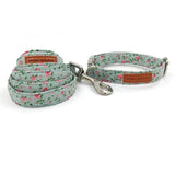 Rose Floral Print Dog Collar, Bowtie & Leash Sets Dogs & Cats