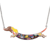 Dachshund Dog Pendant Necklace Running Darling Dachshund