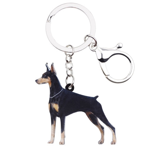 Miniature Doberman Pinscher Dog Key Chain
