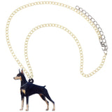 Miniature Doberman Pinscher Dog Acrylic Necklace
