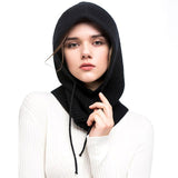 Hooded Scarf Hat Wool Balaclava Womens Black Scarf Beanie alt image | Posh Pick Me Ups