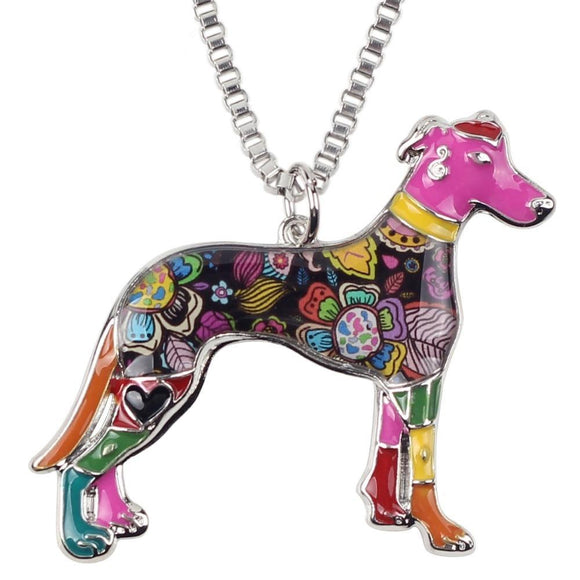 Greyhound Dog Pendant Necklace