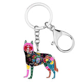 Siberian Husky Dog Keychains Wristlets Accessories Multicolor | Posh Pick Me Ups