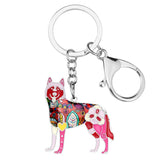 Siberian Husky Dog Keychains Wristlets Accessories Red | Posh Pick Me Ups