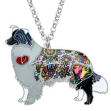 Border Collie Dog Pendant Necklace Jewelry