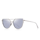 Classic Twin-Beams Metal Frame Cat-Eye Sunglasses